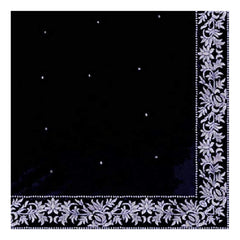 Mayawye Women's Velvet Embroidered Saree With Unstitched Blouse (Black, 5.5 Mtr)