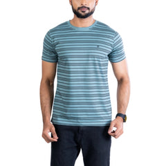 Mayawye Men's Casual Cotton Printed Round Neck Half Sleeve T-Shirt (Gery)