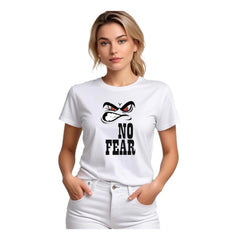Mayawye Women's Polyester Solid Printed Round Neck Half Sleeve T-shirt (White)