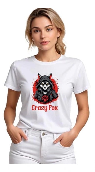 Mayawye Women's Polyester Solid Printed Round Neck Half Sleeve T-shirt (White)