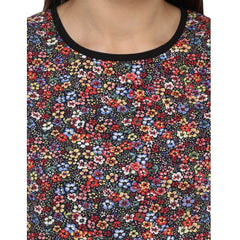 Mayawye Women's Polyester Printed Sleeveless Knee-Length Dress (Multicolor)