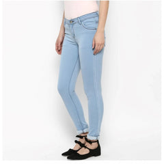 Mayawye Women's Denim Distressed Buttoned Jeans (Blue)