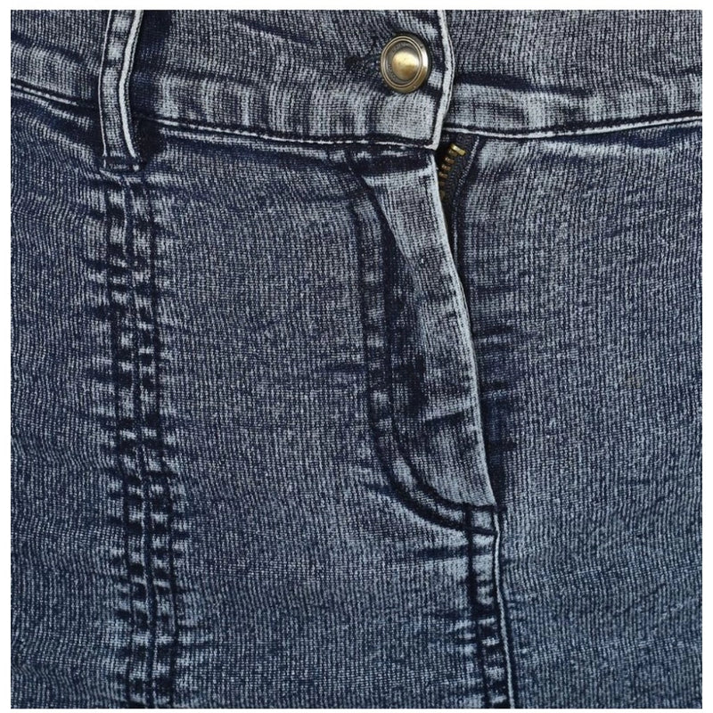 Mayawye Women's Denim Tie Up Buttoned Skirt (Blue)