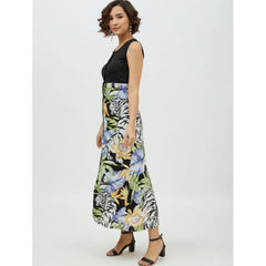 Mayawye Women's Rayon Floral Sleeveless Calf-length Dress (Multicolor)