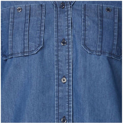 Mayawye Women's Denim Solid Long Sleeves Top (Blue)