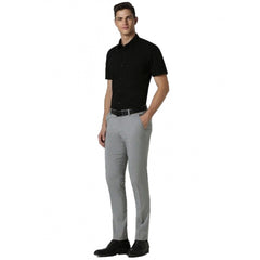 Mayawye Men's Cotton Blend Solid Half-Sleeve Regular Shirt (Black)