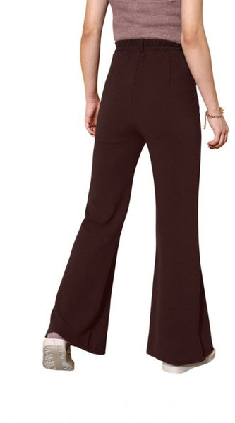 Mayawye Women's Polyester Cow Pattern Pant (Coffee)