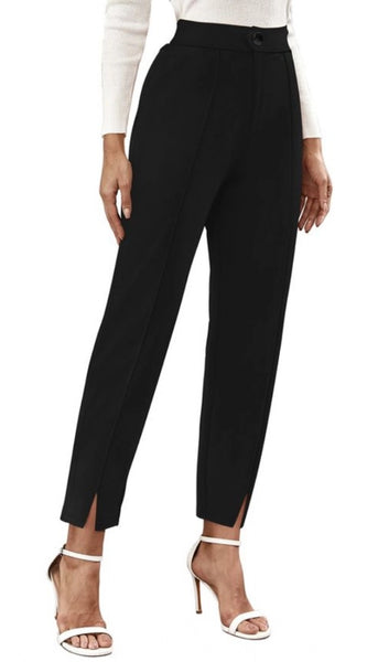 Mayawye Women's Polyester Solid With Pocket Pant (Black)