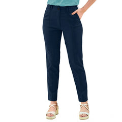 Mayawye Women's Polyester Solid With Pocket Pant (Blue)