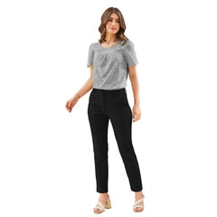 Mayawye Women's Polyester Solid With Pocket Pant (Black)