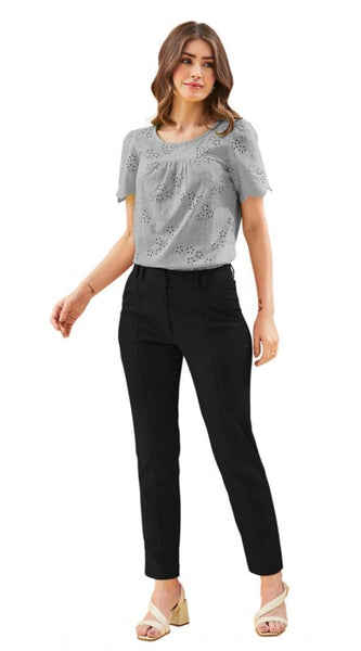 Mayawye Women's Polyester Solid With Pocket Pant (Black)