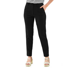 Mayawye Women's Polyester Solid With Pocket Pant (Black)