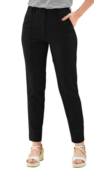 Mayawye Women's Polyester Solid With Pocket Pant (Black)