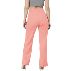 Mayawye Women's Polyester Cow Pattern Pant (Peach)