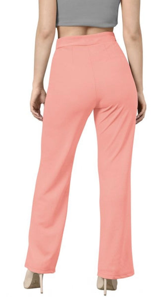Mayawye Women's Polyester Cow Pattern Pant (Peach)