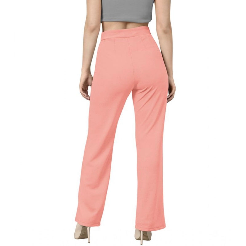 Mayawye Women's Polyester Cow Pattern Pant (Peach)