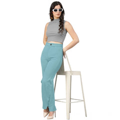 Mayawye Women's Polyester Cow Pattern Pant (Pista)