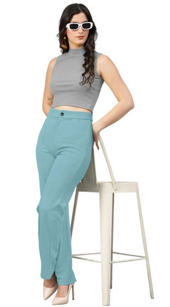 Mayawye Women's Polyester Cow Pattern Pant (Pista)