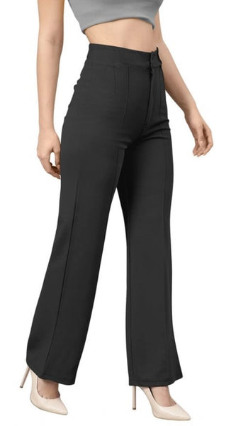 Mayawye Women's Polyester Cow Pattern Pant (Black)