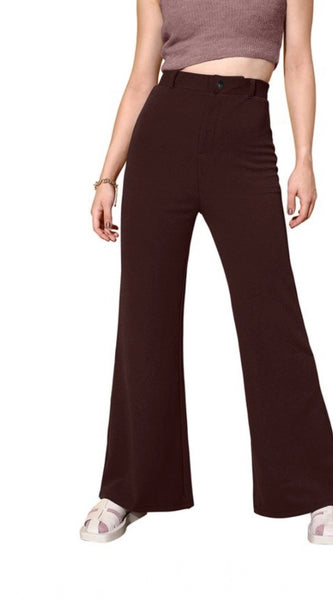 Mayawye Women's Polyester Cow Pattern Pant (Coffee)