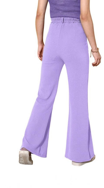 Mayawye Women's Polyester Cow Pattern Pant (Pruple)