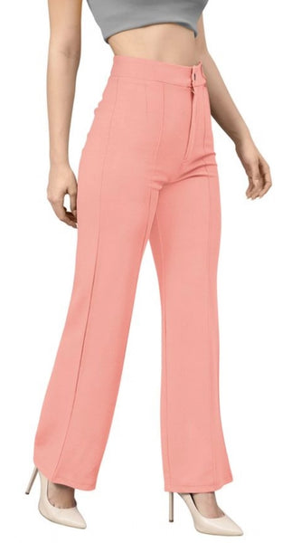 Mayawye Women's Polyester Cow Pattern Pant (Peach)