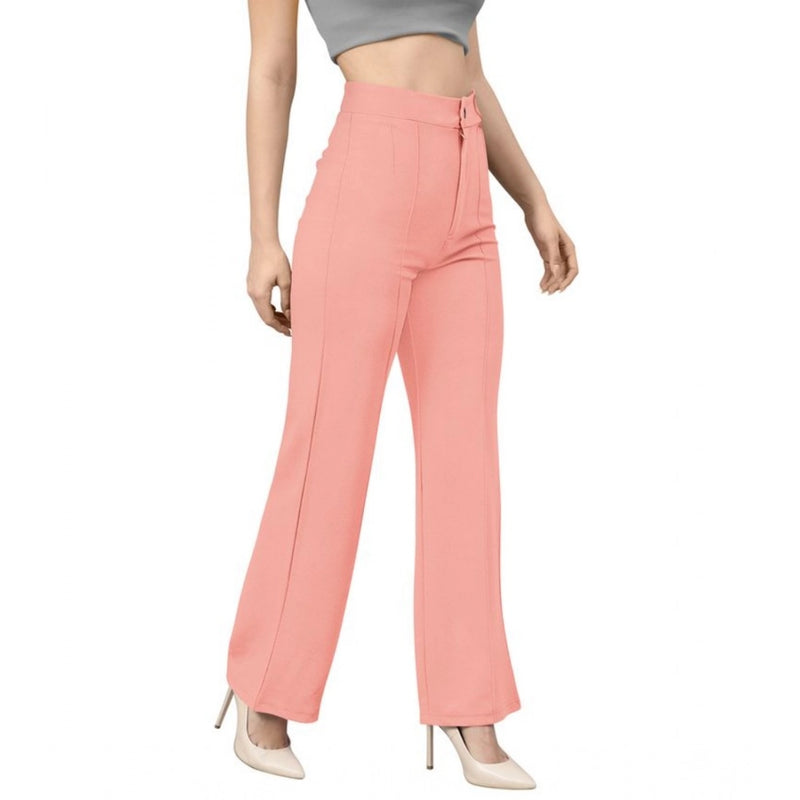 Mayawye Women's Polyester Cow Pattern Pant (Peach)