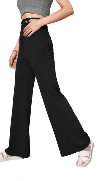 Mayawye Women's Polyester Cow Pattern Pant (Black)
