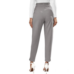 Mayawye Women's Polyester Solid With Pocket Pant (Grey)