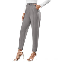 Mayawye Women's Polyester Solid With Pocket Pant (Grey)