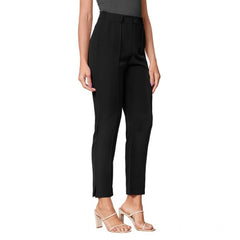Mayawye Women's Polyester Solid With Pocket Pant (Black)