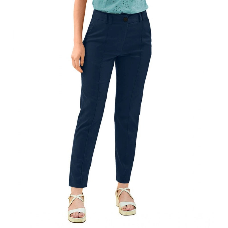 Mayawye Women's Polyester Solid With Pocket Pant (Blue)