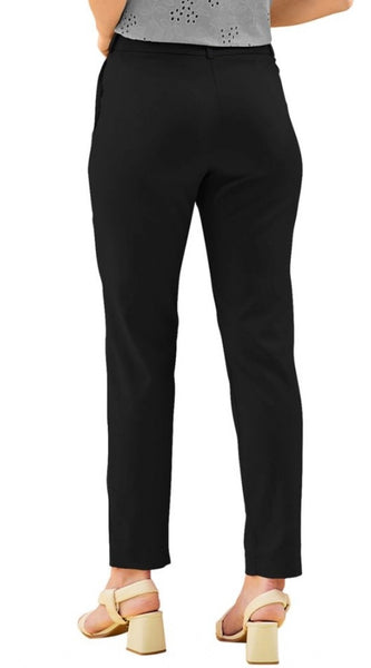 Mayawye Women's Polyester Solid With Pocket Pant (Black)