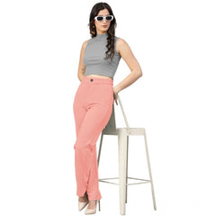 Mayawye Women's Polyester Cow Pattern Pant (Peach)