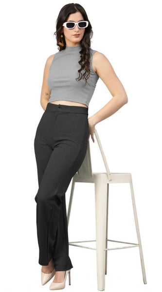 Mayawye Women's Polyester Cow Pattern Pant (Black)