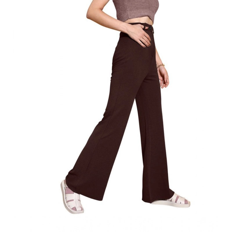 Mayawye Women's Polyester Cow Pattern Pant (Coffee)