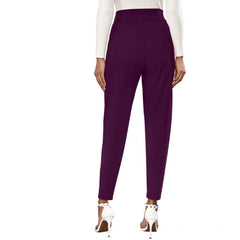 Mayawye Women's Polyester Solid With Pocket Pant (Wine)