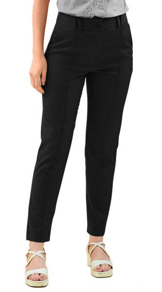 Mayawye Women's Polyester Solid With Pocket Pant (Black)