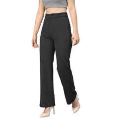 Mayawye Women's Polyester Cow Pattern Pant (Black)