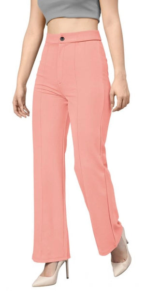 Mayawye Women's Polyester Cow Pattern Pant (Peach)