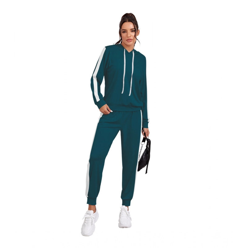 Mayawye Women's Knitting stretchable Solid Hooded Neck Full Sleeve Track Suit (Morpich)
