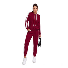 Mayawye Women's Knitting stretchable Solid Hooded Neck Full Sleeve Track Suit (Maroon)