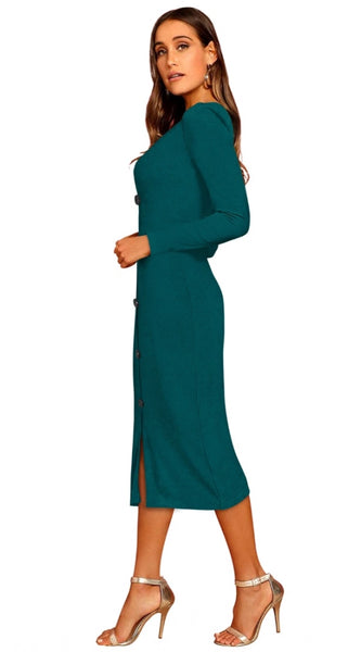 Mayawye Women's Knitting stretchable Round Neck Full Sleeve Dress (Morpich )