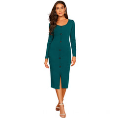 Mayawye Women's Knitting stretchable Round Neck Full Sleeve Dress (Morpich )