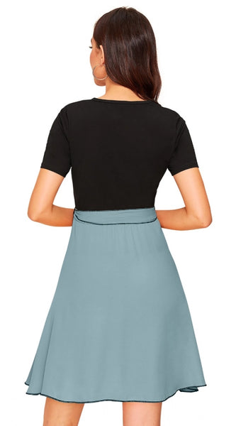 Mayawye Women's Knitting stretchable Solid Round Neck Cap Sleeve Dress (Pista)