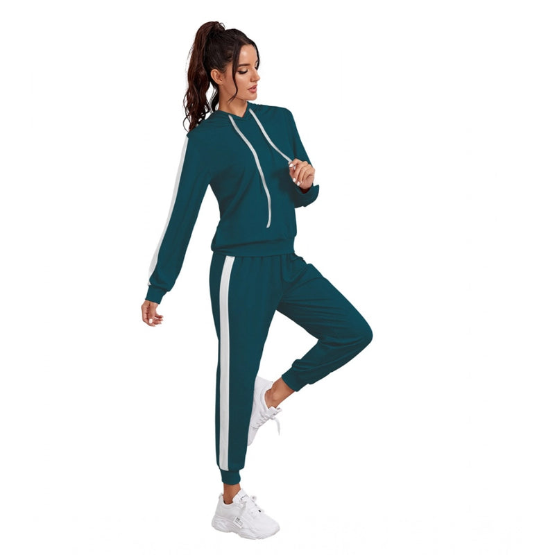 Mayawye Women's Knitting stretchable Solid Hooded Neck Full Sleeve Track Suit (Morpich)