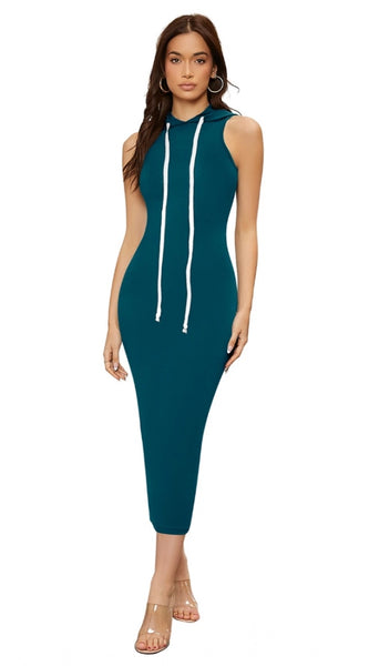 Mayawye Women's Knitting stretchable Solid Round Neck Sleeveless Dress (Morpich)