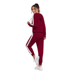 Mayawye Women's Knitting stretchable Solid Hooded Neck Full Sleeve Track Suit (Maroon)