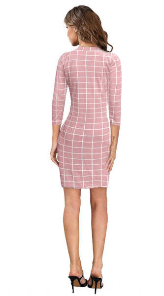 Mayawye Women's Polyester Solid High Neck Full Sleeve Dress (Peach)