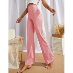Mayawye Women's Polyester Solid Regular Fit Pant (Peach)